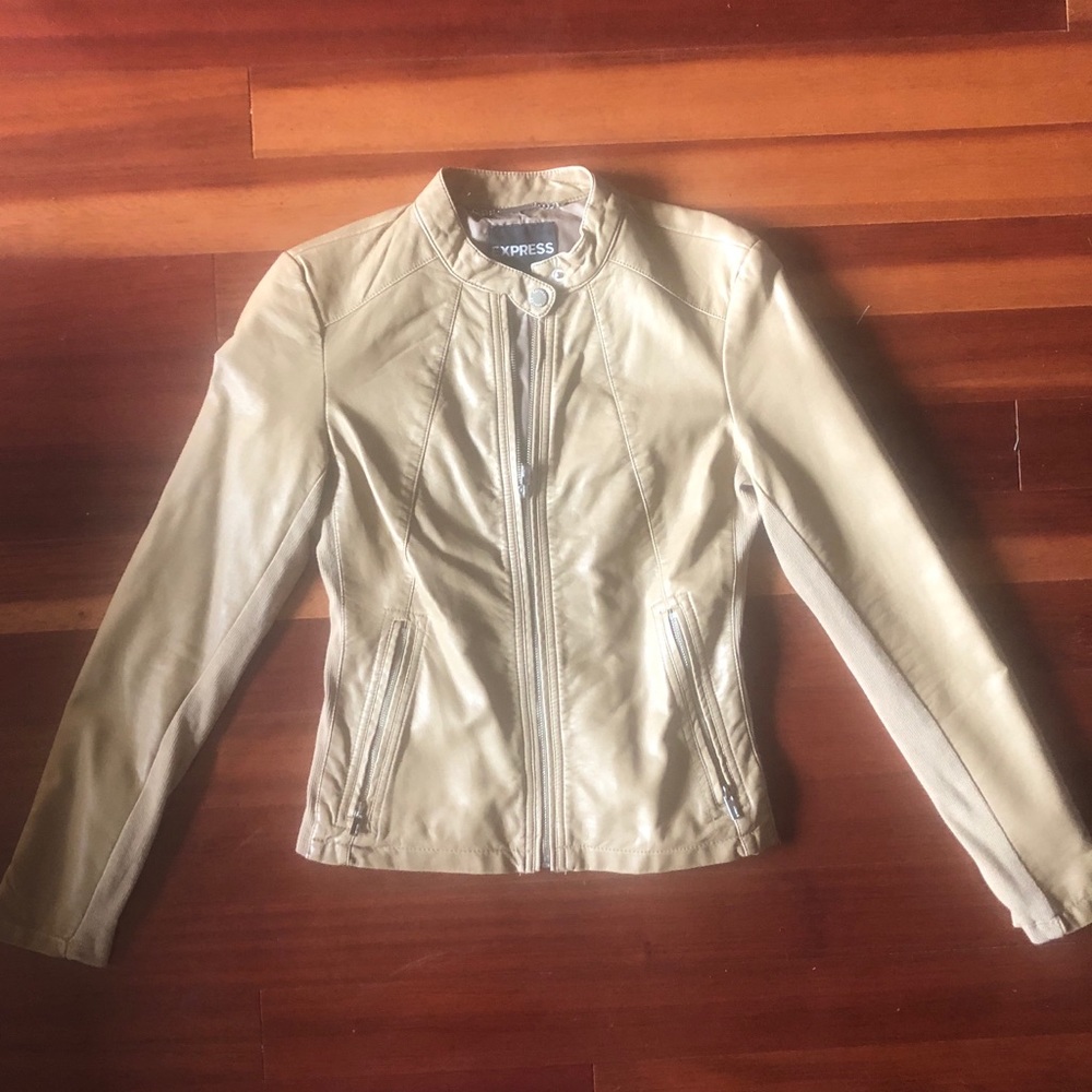 Express Minus The Leather Jacket “Tan/Camel” XS